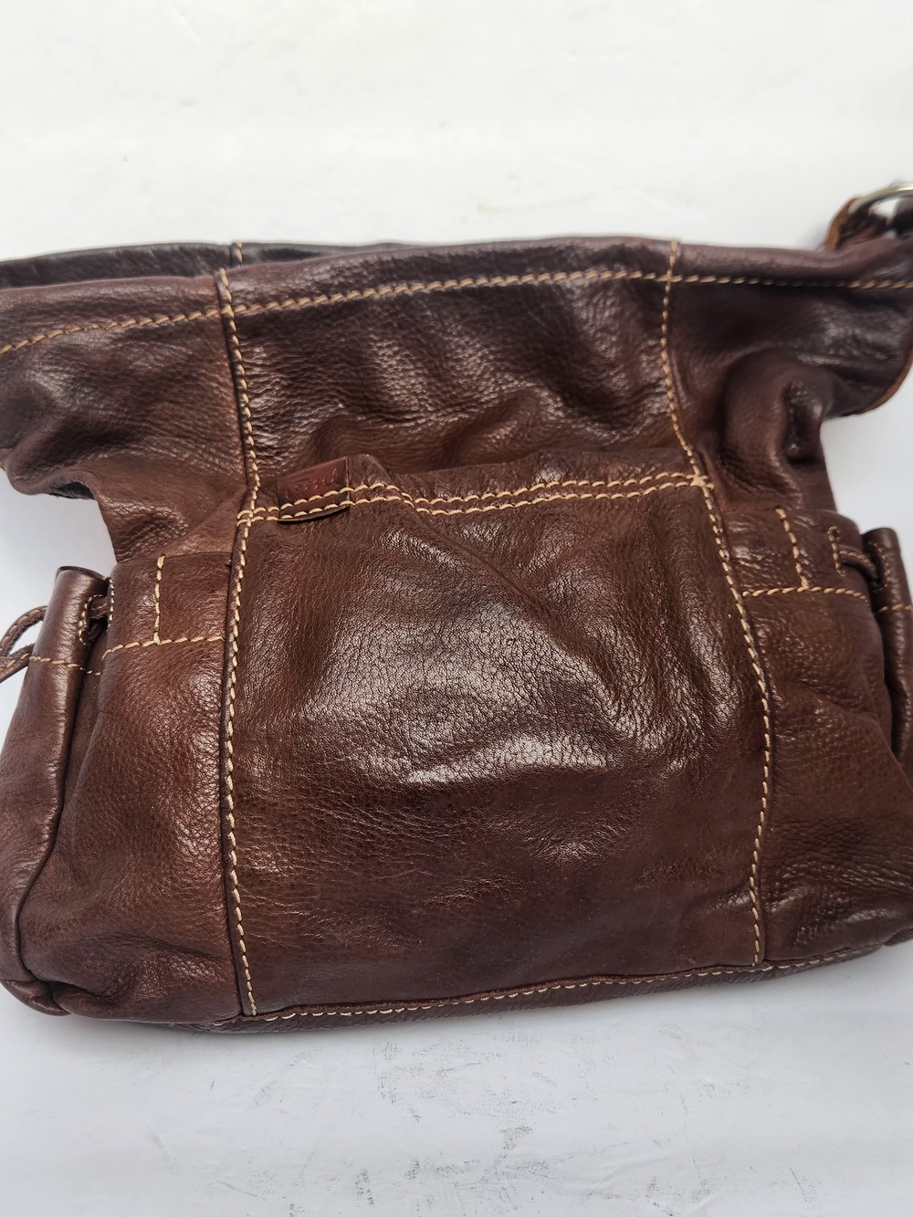 Vintage Fossil Brown Braided-Handle Leather Hobo - Picture 2 of 6
